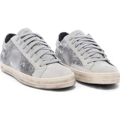 P448 John Sneaker In Linen/silver