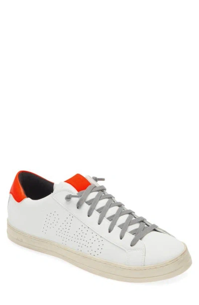 P448 John Sneaker In White/orange