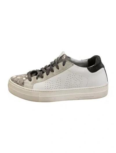 Pre-owned P448 Leather Animal Print Sneakers In Metallic/neutrals