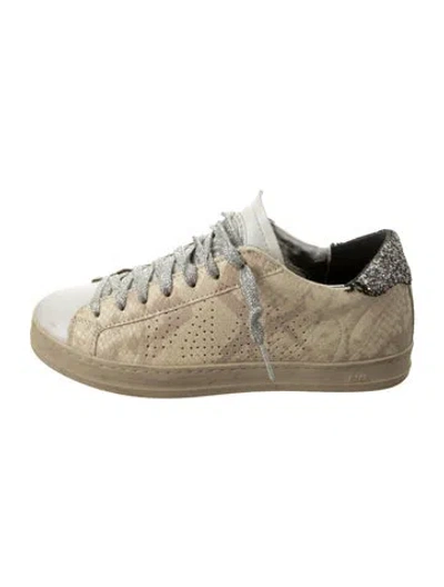 Pre-owned P448 Leather Animal Print Sneakers In Multi