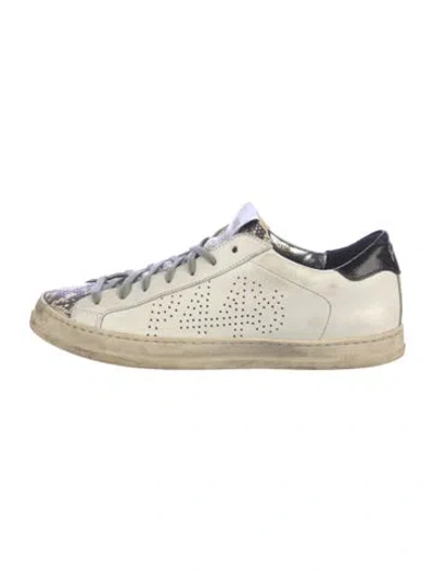 Pre-owned P448 Leather Animal Print Sneakers In Neutrals