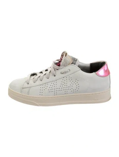 Pre-owned P448 Leather Animal Print Sneakers In Neutrals