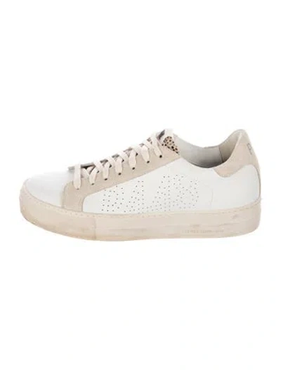 Pre-owned P448 Leather Animal Print Sneakers In Neutrals