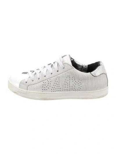 Pre-owned P448 Leather Animal Print Sneakers In Neutrals