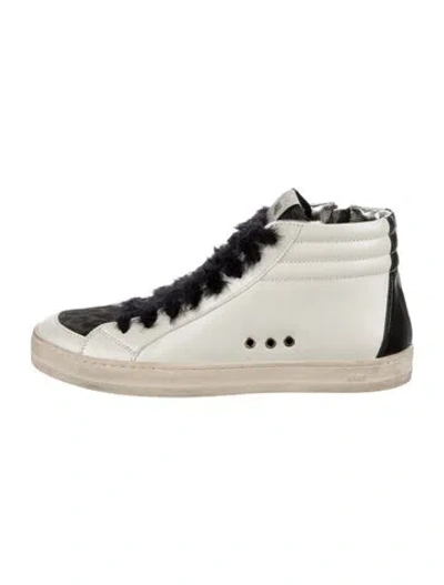 Pre-owned P448 Leather Animal Print Sneakers In Neutrals