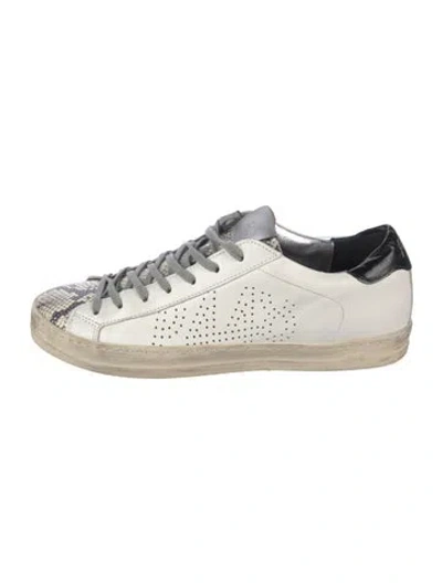 Pre-owned P448 Leather Animal Print Sneakers In Neutrals