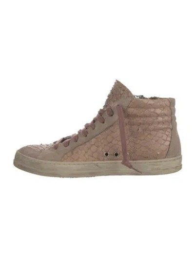 Pre-owned P448 Leather Animal Print Sneakers In Pink