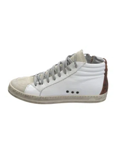 Pre-owned P448 Leather Animal Print Sneakers In White