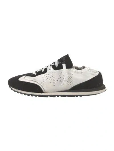 Pre-owned P448 Leather Athletic Sneakers In Black/white
