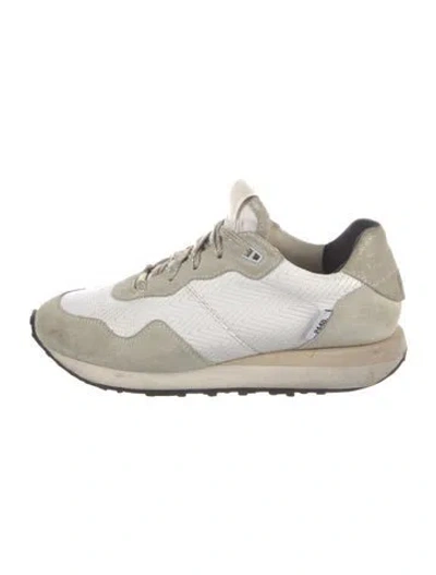Pre-owned P448 Leather Colorblock Pattern Athletic Sneakers In Neutral