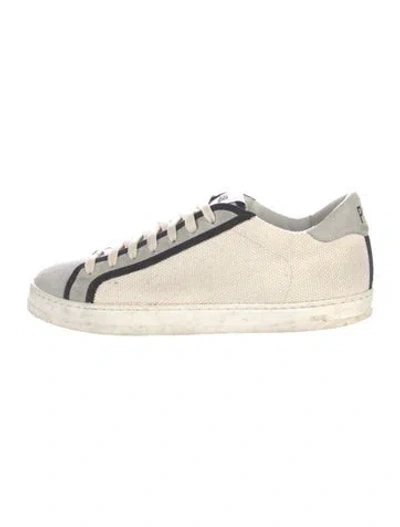 Pre-owned P448 Leather Colorblock Pattern Sneakers In Gray