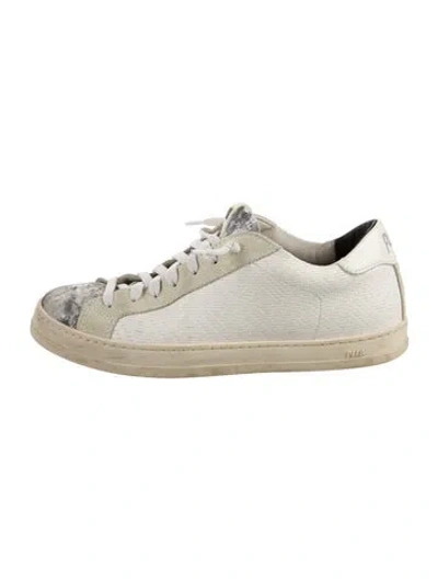 Pre-owned P448 Leather Colorblock Pattern Sneakers In Neutral
