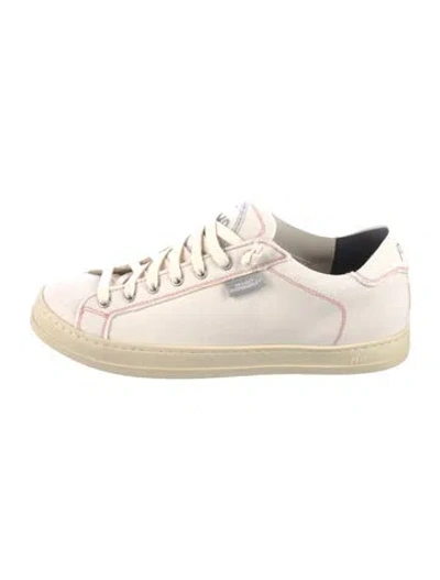 Pre-owned P448 Leather Colorblock Pattern Sneakers In Neutral