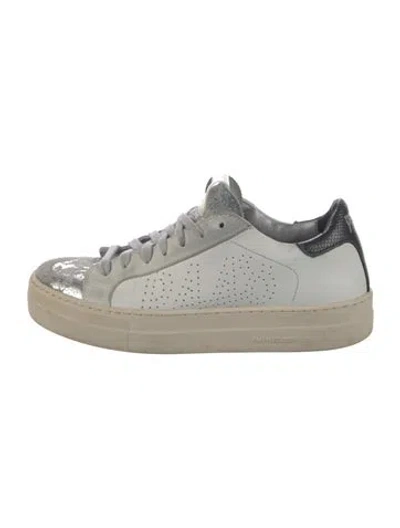Pre-owned P448 Leather Colorblock Pattern Sneakers In Neutral