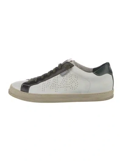 Pre-owned P448 Leather Colorblock Pattern Sneakers In White