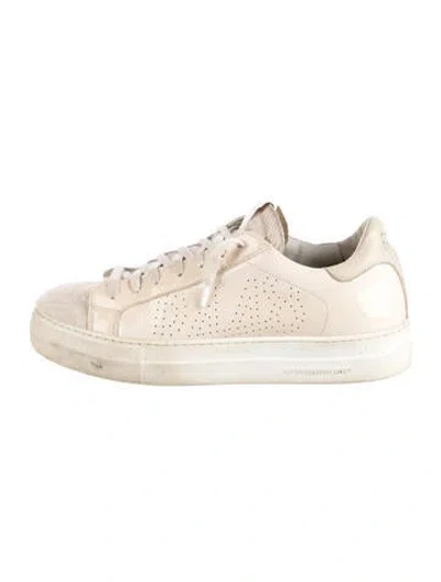 Pre-owned P448 Leather Glitter Accents Sneakers In Grey