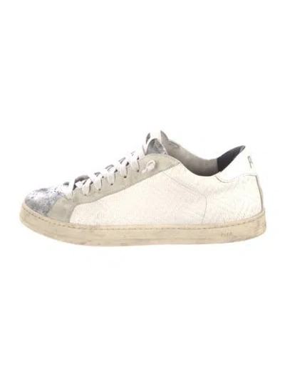 Pre-owned P448 Leather Glitter Accents Sneakers In Multi