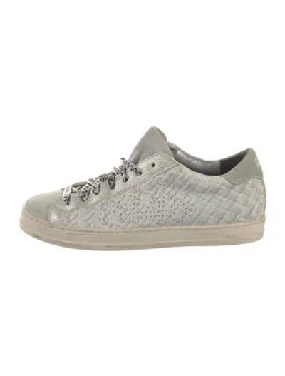 Pre-owned P448 Leather Glitter Accents Sneakers In Neutral