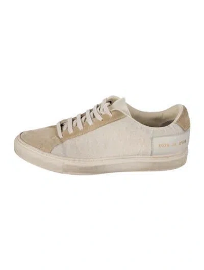 Pre-owned P448 Leather Glitter Accents Sneakers In Neutral