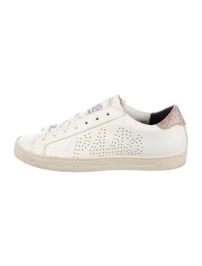 Pre-owned P448 Leather Graphic Print Sneakers In Grey