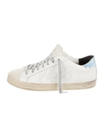 Pre-owned P448 Leather Lasercut Accents Sneakers In White