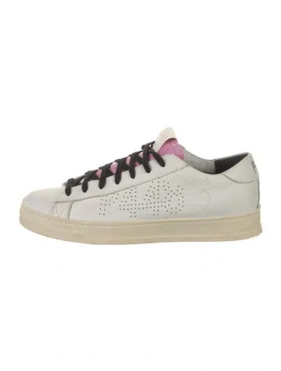 Pre-owned P448 Leather Lasercut Accents Sneakers In White