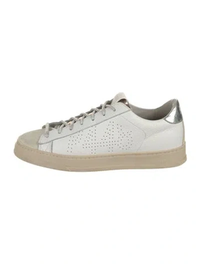 Pre-owned P448 Leather Lasercut Accents Sneakers In White
