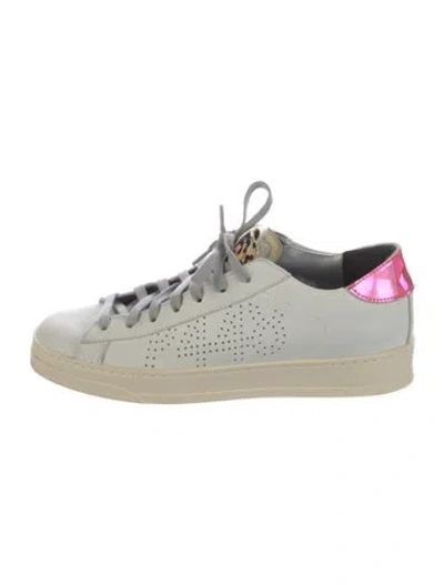 Pre-owned P448 Leather Lasercut Accents Sneakers In White
