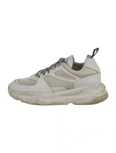 Pre-owned P448 Leather Leather Trim Embellishment Athletic Sneakers In White
