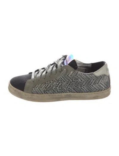 Pre-owned P448 Leather Patterned Sneakers In Black/grey/white
