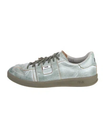 Pre-owned P448 Leather Patterned Sneakers In Blue
