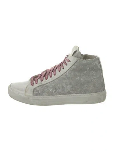 Pre-owned P448 Leather Patterned Sneakers In Multicolor