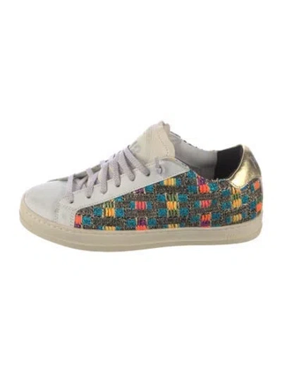 Pre-owned P448 Leather Patterned Sneakers In White