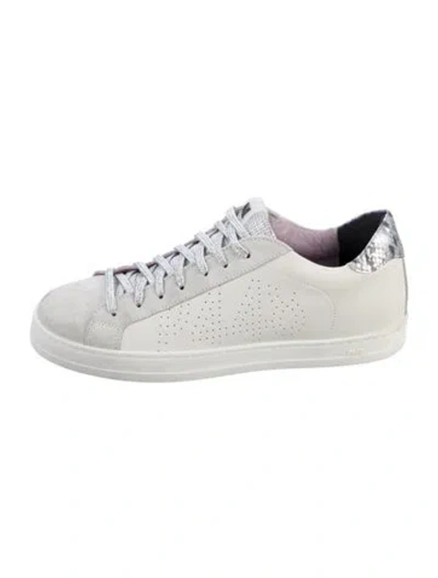 Pre-owned P448 Leather Patterned Sneakers In White