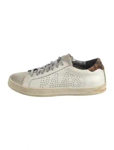 Pre-owned P448 Leather Patterned Sneakers In White