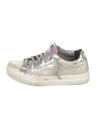 Pre-owned P448 Leather Patterned Sneakers In White