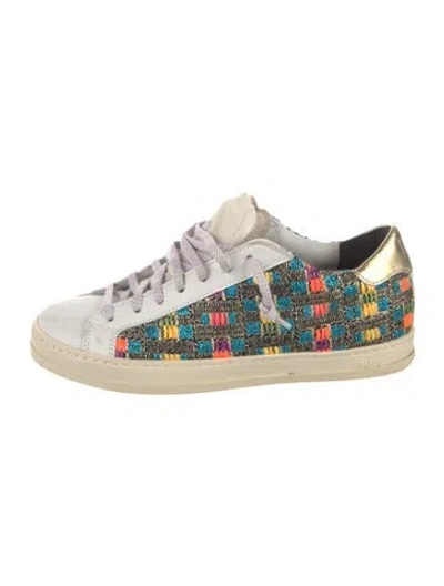 Pre-owned P448 Leather Patterned Sneakers In White