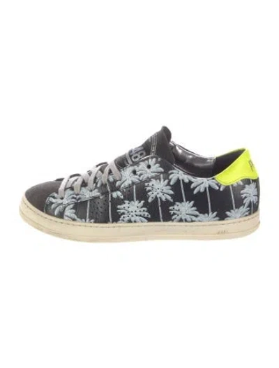 Pre-owned P448 Leather Printed Sneakers In Blue