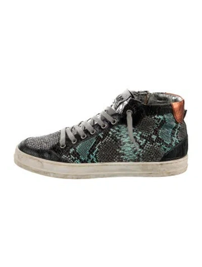 Pre-owned P448 Leather Printed Sneakers In Multi