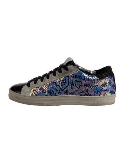 Pre-owned P448 Leather Printed Sneakers In Multi