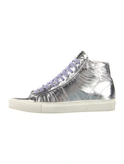 Pre-owned P448 Leather Printed Sneakers In Multicolor
