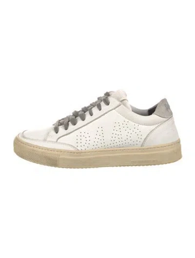 Pre-owned P448 Leather Printed Sneakers In Neutrals/white