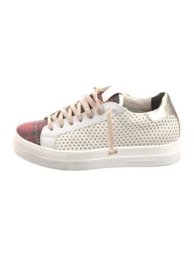Pre-owned P448 Leather Printed Sneakers In White