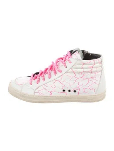 Pre-owned P448 Leather Printed Sneakers In White