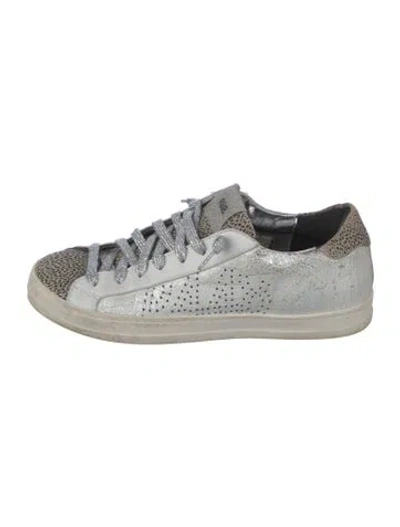 Pre-owned P448 Leather Printed Sneakers In White