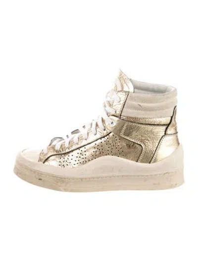 Pre-owned P448 Leather Sneakers In Gold