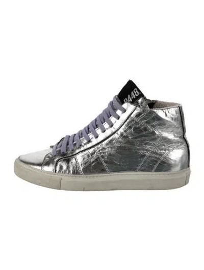 Pre-owned P448 Leather Sneakers In Gray