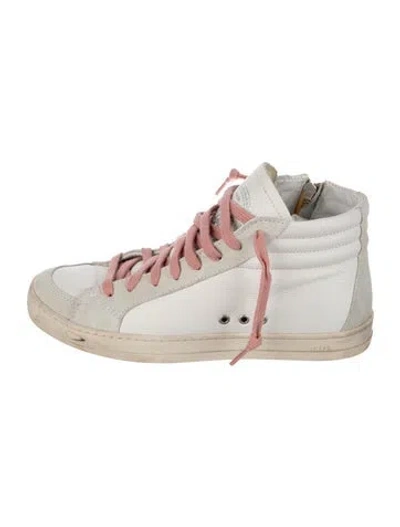 Pre-owned P448 Leather Sneakers In Pink/white