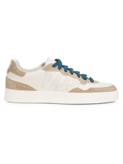 P448 Men's Bali Suede Trim Perforated Leather Low-top Sneakers