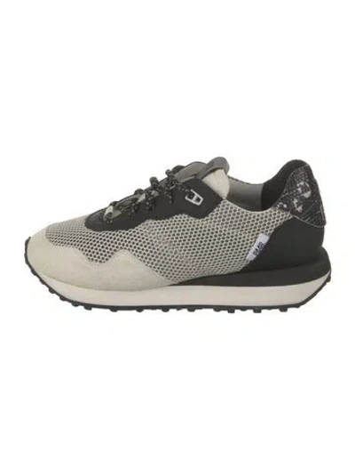 Pre-owned P448 Mesh Animal Print Sneakers In White